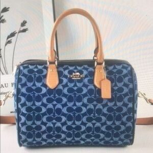 Coach Rowan Satchel Bag In Signature Denim Canvas NWT CY699